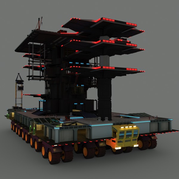 mobile landing place mlp-13 3d model - MLP-13 (Mobile Landing Place) by Tschirner